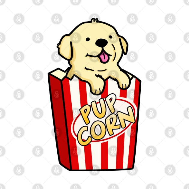 Pupcorn Cute Popcorn Pun by punnybone