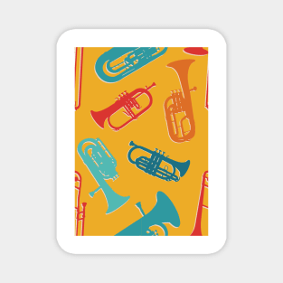 Retro Rainbow Brass Quintet Magnet