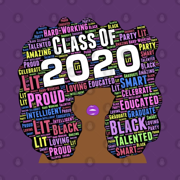 Class of 2020 Words in Afro Art by blackartmattersshop