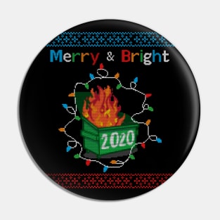 Merry and Bright - Dumpster Fire 2020 Ugly Christmas Sweater Gift Pin
