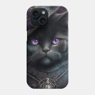 Gothic Black British Shorthair Cat Phone Case