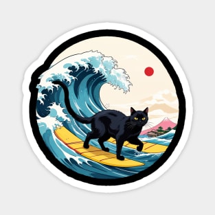 surfing cat Magnet