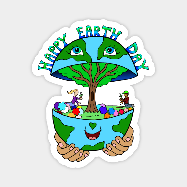 Happy Earth Day Magnet by Art by Deborah Camp