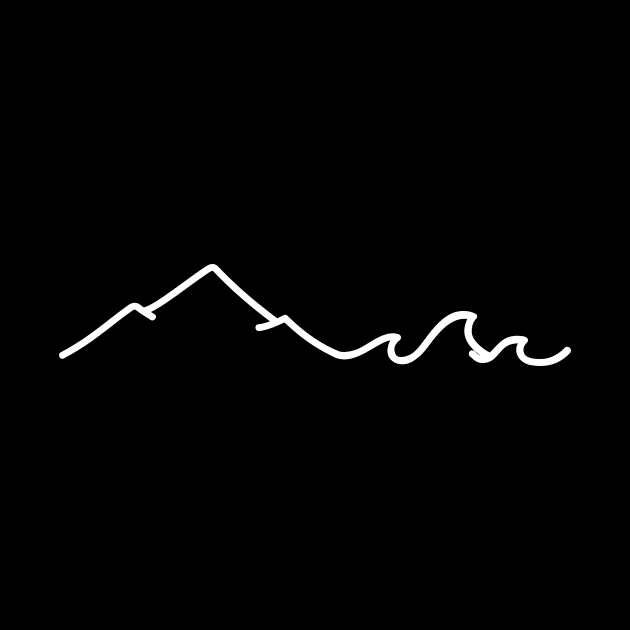 A Simple Art Of Mountain & Waves For Traveler & Explorer by mangobanana