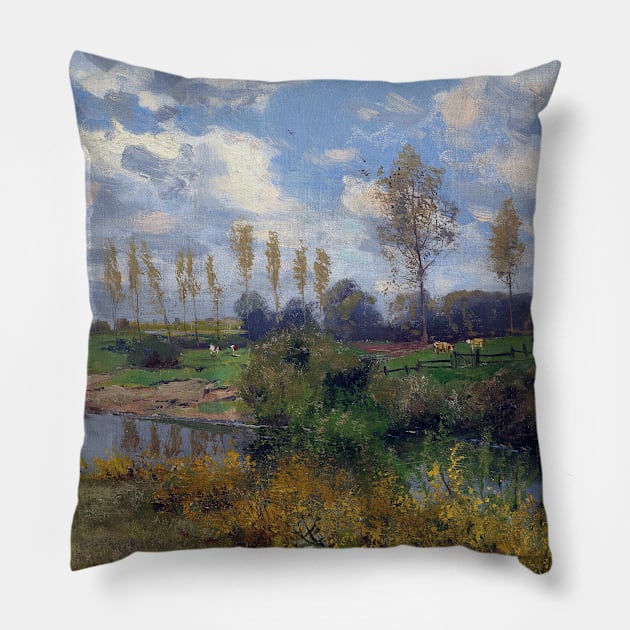 Adolf Lins Ducks on the Stream Pillow by pdpress