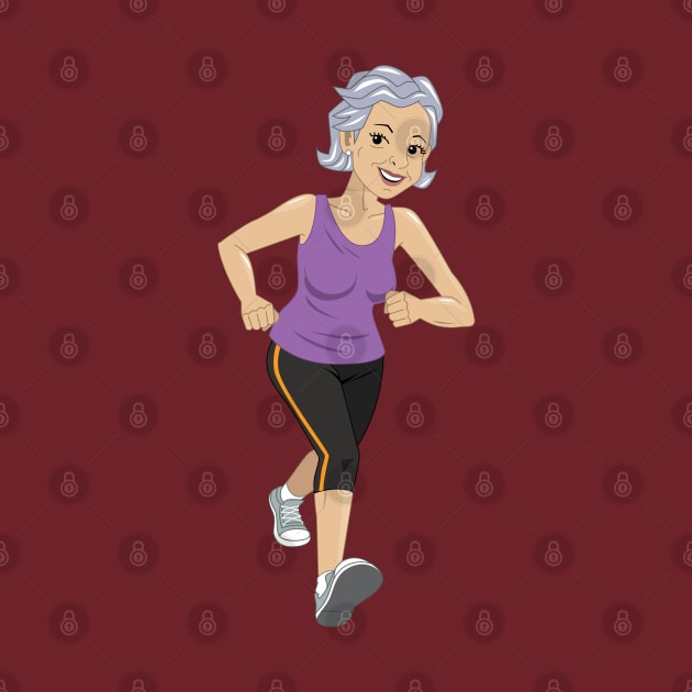 Woman running for fitness by Comic Dzyns