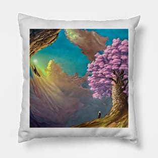 Pink tree and wings of an angel Pillow