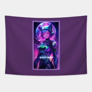 Anime Sci-Fi Cat Girl | Quality Anime Girl Artwork | Manga Girl Anime Art Tapestry