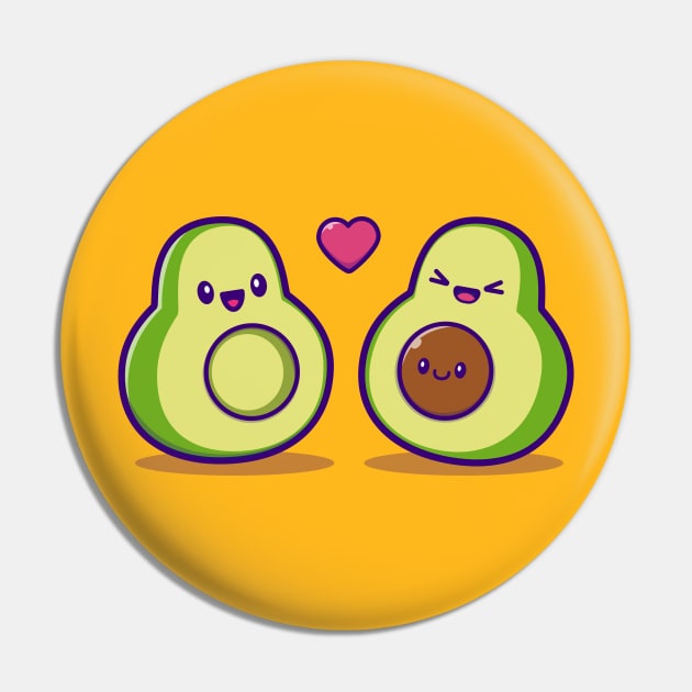 Cute Avocado Family Cartoon Pin by Catalyst Labs