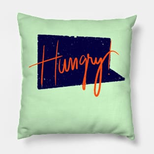 Orange Hungry hand letters Pillow