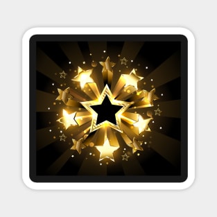 Stellar explosion wits gold stars Magnet