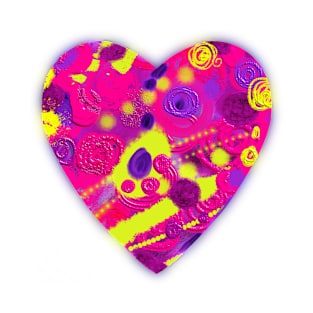 3d Neon heart T-Shirt