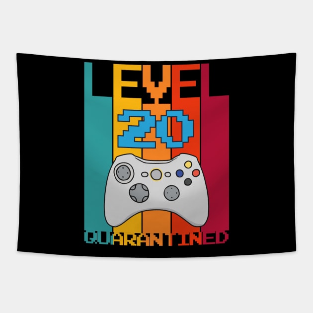 Level 20 Quarantined 20th Video Gamer Quarantine birthday Tapestry by heidiki.png