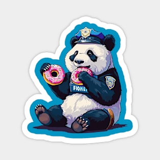 panda eat donuts Magnet