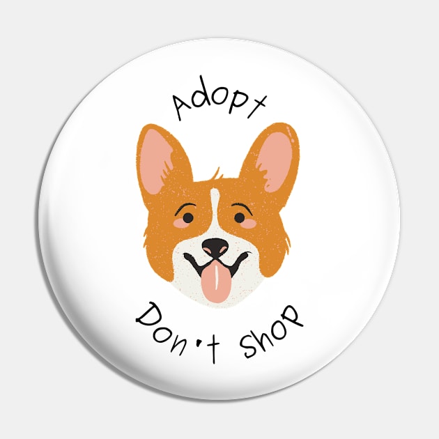 Adopt Don't Shop Dog Pin by Bearded Vegan Clothing