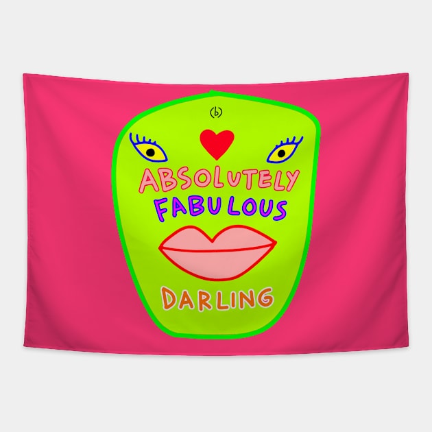 Absolutely fabulous darling green face Tapestry by (b)ananartista sbuff