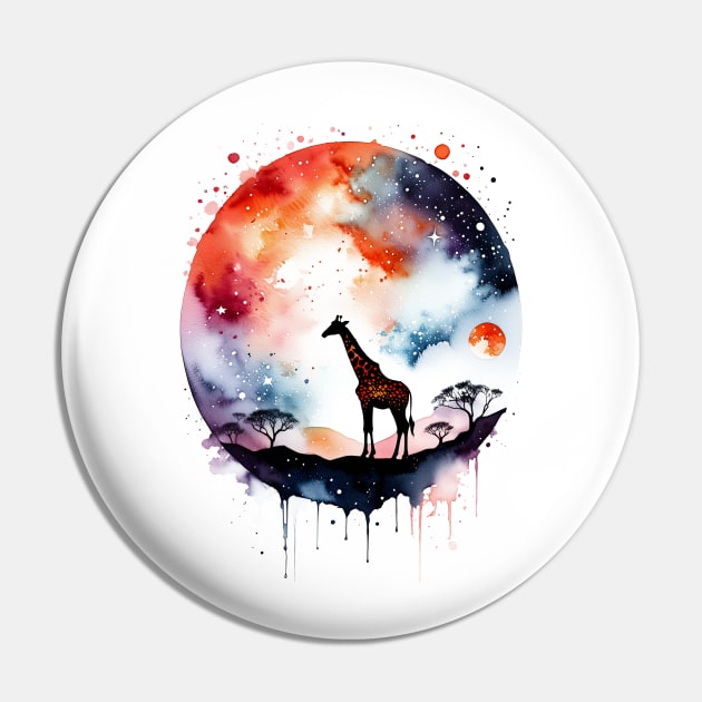 Abstract Cosmic Giraffe Pin by ArtisanEcho