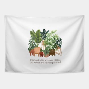 I'm basically a house plant quote illustration Tapestry