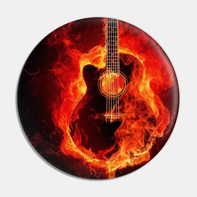 Fire Guitar Pin by Realms.World