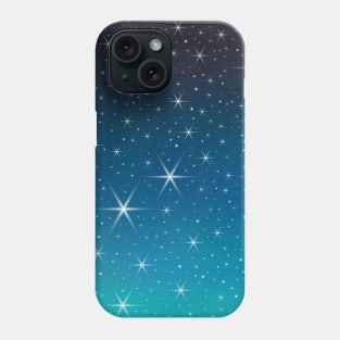 Twilight Stars Blue Green Gradient Night Sky Phone Case