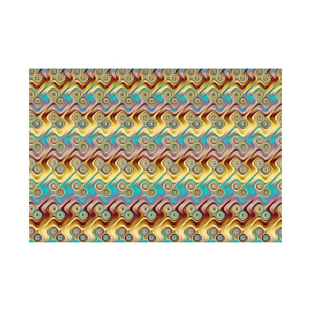 Turquoise and gold geometric pattern by pinkal