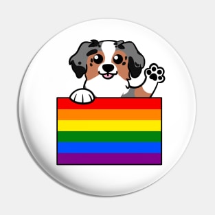 Love is Love Puppy - Blue Merle Aussie v2 Pin