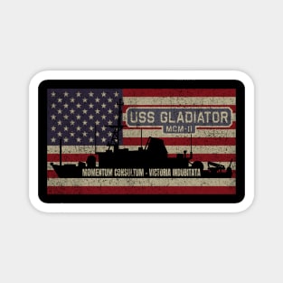 Gladiator MCM-11 Countermeasures Ship Vintage USA American Flag Gift Magnet