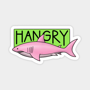 Hangry Shark Pink Magnet