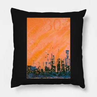 Orange and blue abstract Pillow