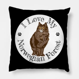 I Love My Norwegian Forest Pillow