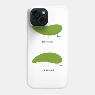 Cow cat zucchini Phone Case