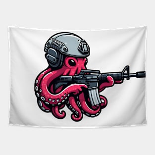 Tactical Octopus Adventure Tee: Where Intelligence Meets Style Tapestry