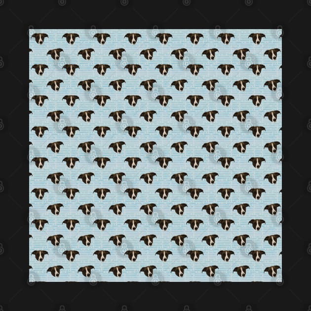 Cute Hound Puppy Faces - Blue Palette Pattern by andreeadumez