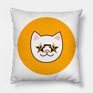 happy cat meow peow Pillow