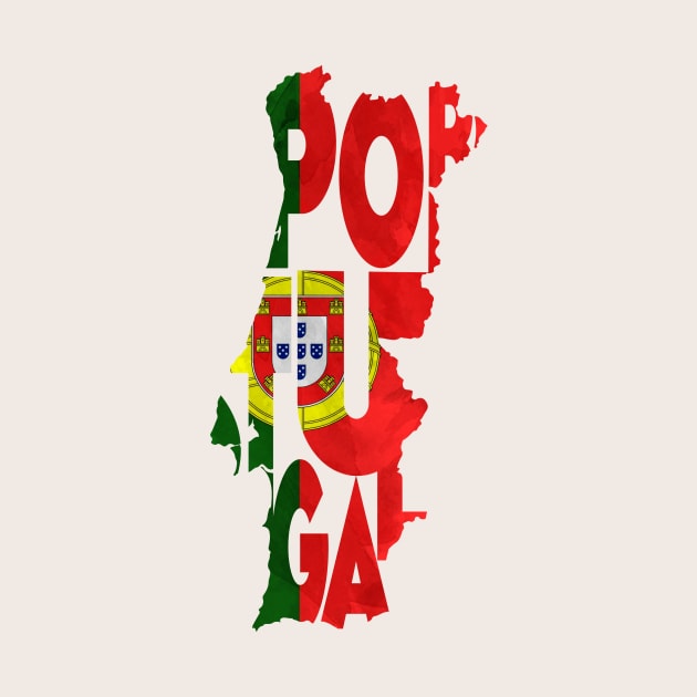 Portugal Typo Map by inspirowl