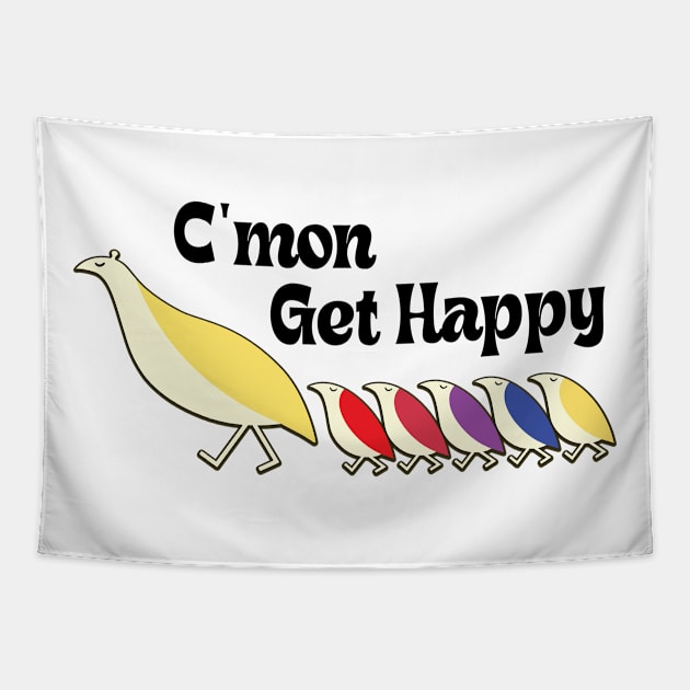 C'mon Get Happy - Vintage Retro Tapestry by RiseInspired