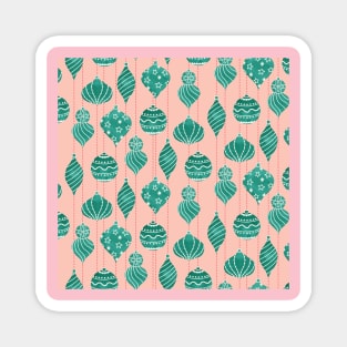 Blush and Green Christmas Bubbles Magnet