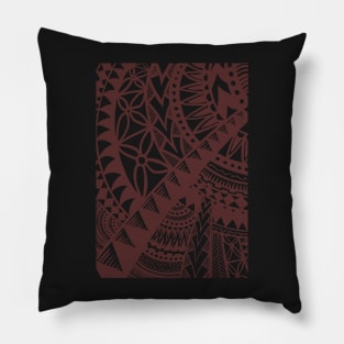 Pacific Island Pattern 2 - Brown Pillow