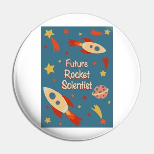 Future Rocket Scientist fun retro print Pin