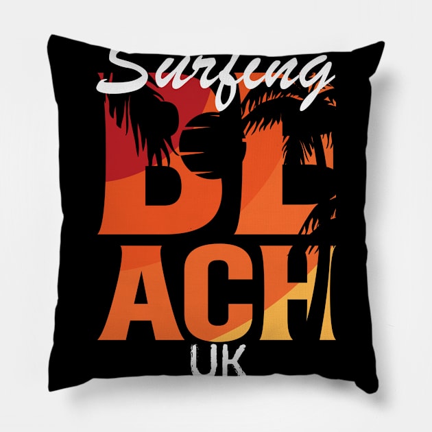 Surfing in UK, UK Pillow by ArtDesignDE