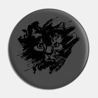 CAT Brush stroke art work for t shirt design Pin