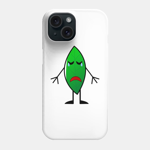 leaf sad doodle Phone Case by Home of Vector