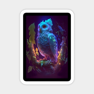 Owl Bird Animal Portrait Painting Wildlife Outdoors Adventure Magnet