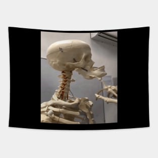 mewing meme looksmax skeleton funny Tapestry