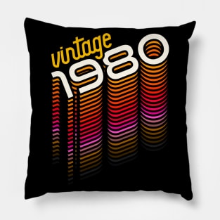 Vintage 1980 ))(( Retro Birthday Year Gift Pillow