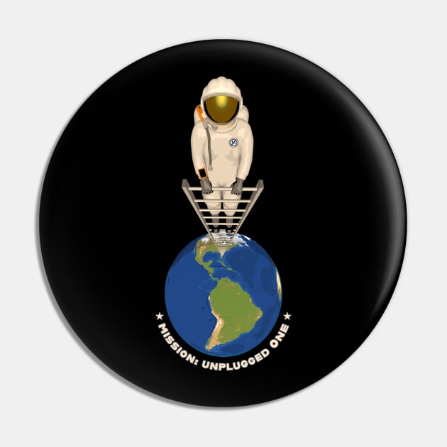 Astronaut on Ladder Pin by Drop23