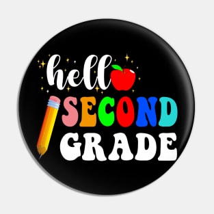 Hello Second 2nd Grade Back To School Teachers Kids Girls Pin