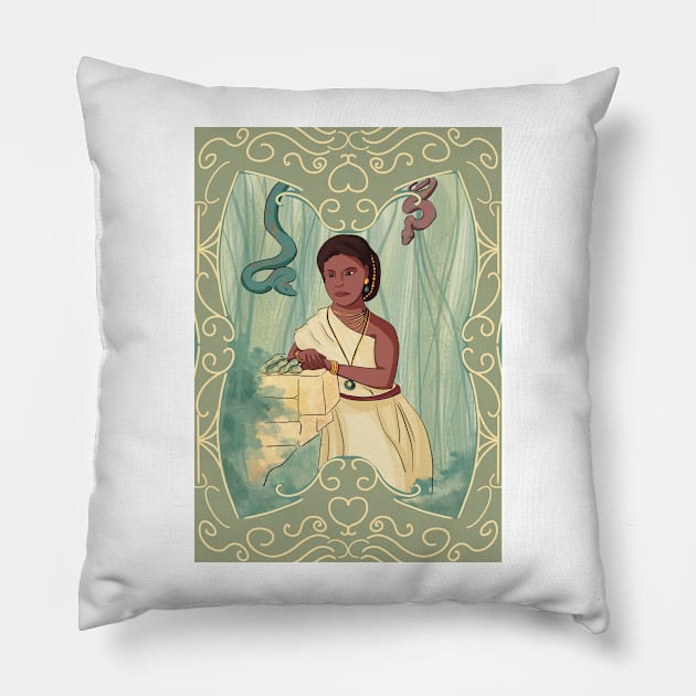 The snake charmer Pillow by RosieAmberg