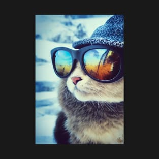 Kool Kat - Hipster Kitten with Sunglasses T-Shirt