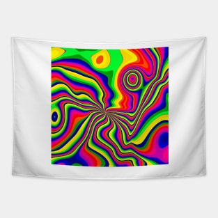 Psychedelic Groovy Colorful Pattern Tapestry
